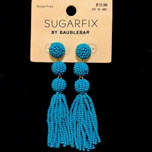 SUGARFIX BY BAUBLEBAR Beaded turquoise chandelier earrings.